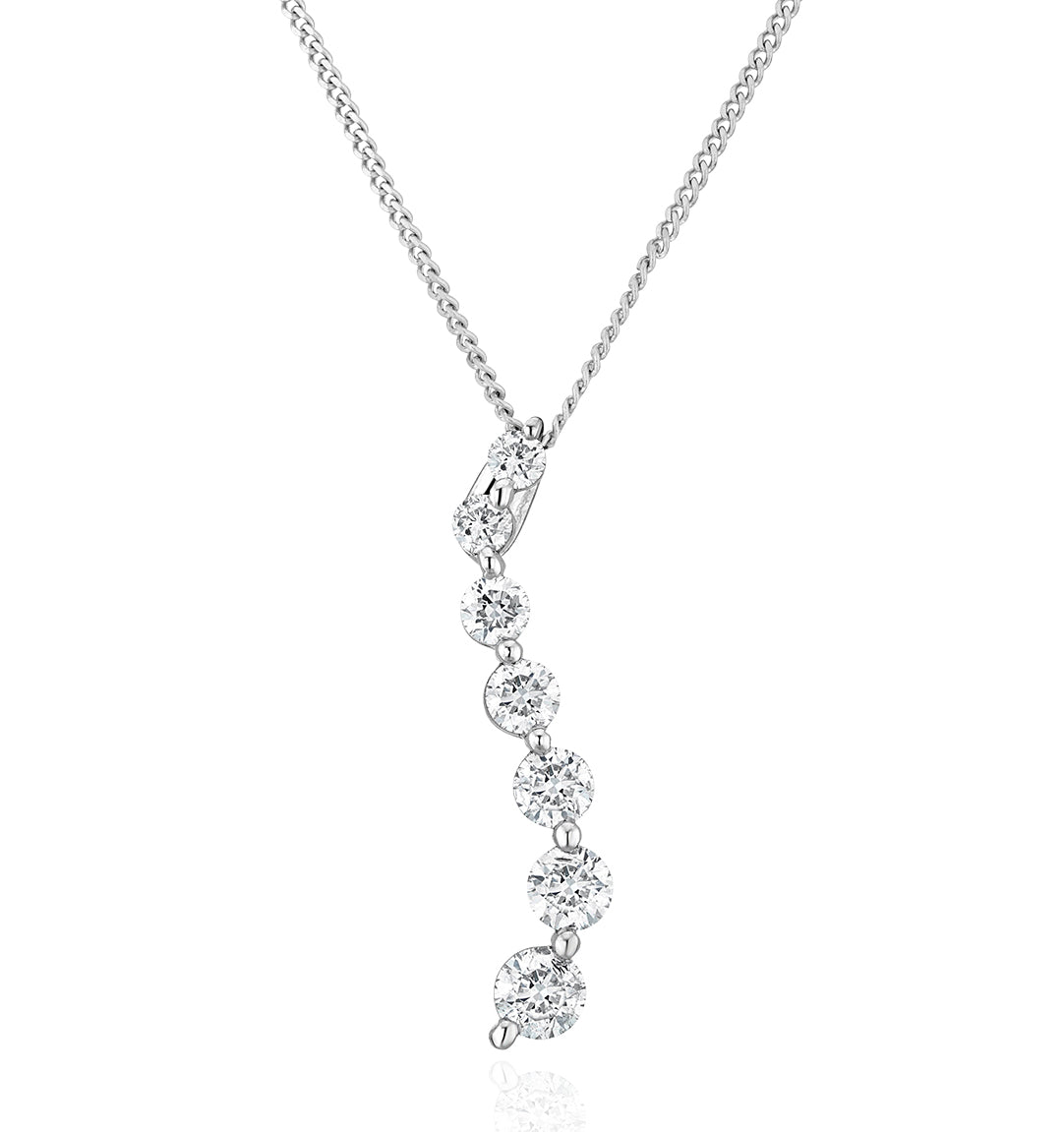 Lab Diamond Life Journey Pendant Necklace 0.50ct H/Si in 9K White Gold